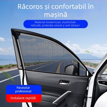 Cortină parasolar auto cu protecție anti-țânțari, izolație termică și intimitate pentru ferestrele automobilului
