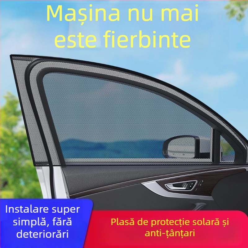 Cortină parasolar auto cu protecție anti-țânțari, izolație termică și intimitate pentru ferestrele automobilului