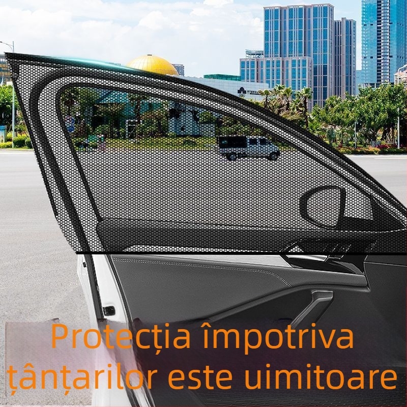 Cortină parasolar auto cu protecție anti-țânțari, izolație termică și intimitate pentru ferestrele automobilului