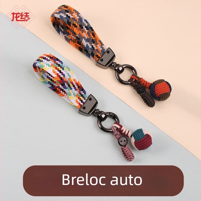 Nod dragon țesut — breloc auto, pandant pentru geantă și telefon, durabil, potrivit cadou pentru cupluri, colorat.