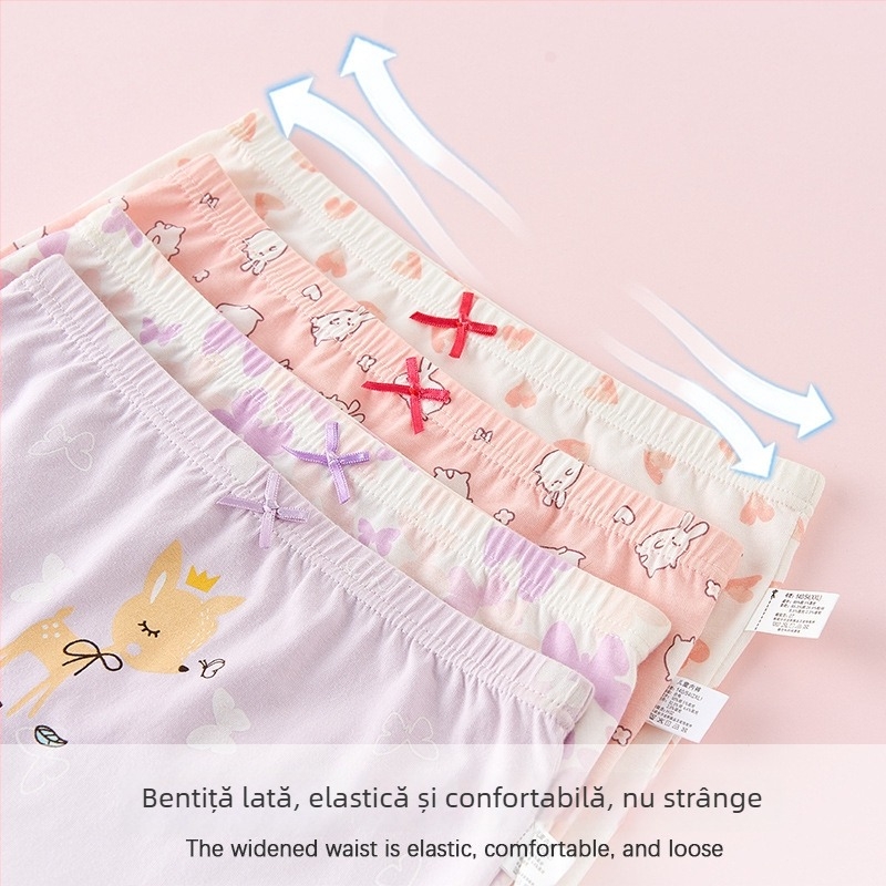 Chiloți pentru copii din bumbac 100%, bumbac tip A, pentru fete între 6 și 12 ani, șorturi boxeri subțiri de vară, care nu strâng zona feselor