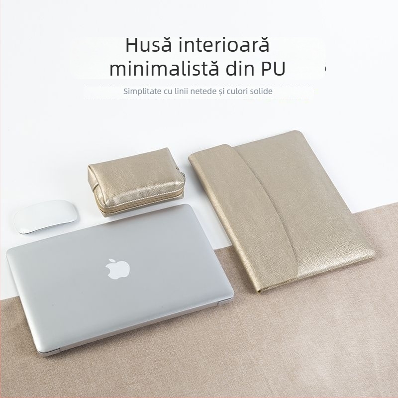 Husă interioară pentru MacBook Air 13 inci, cu căptușeală PU, rezistentă la uzură, stil urban minimalist