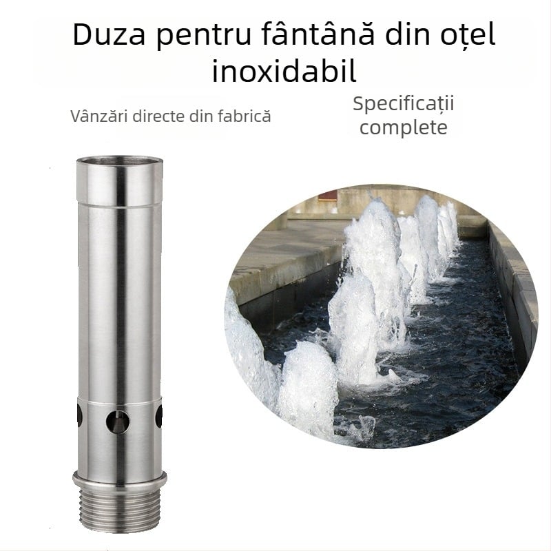 304 Oțel inoxidabil – Noză de fântână cu bule pentru elemente de apă în exterior, grădină stâncoasă, cap unic