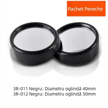 3R-012 Oglindă retrovizoare argintie, cu unghi larg și câmp de vizualizare mare, oglindă mică rotundă de adăugare pentru mașină