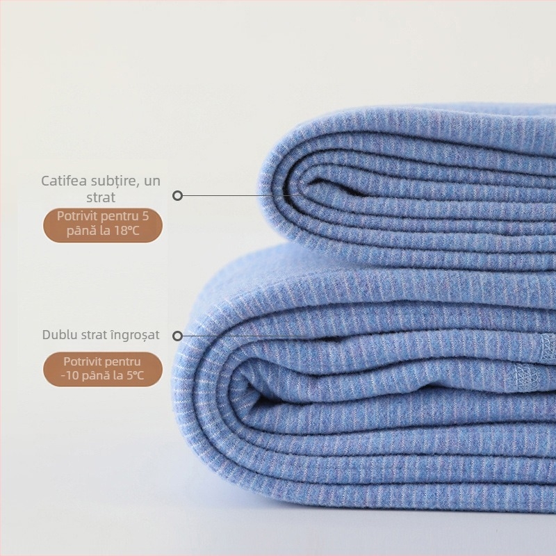 Pantaloni termici pentru copii, fleece călduros, dungate, groși, toamnă-iarnă