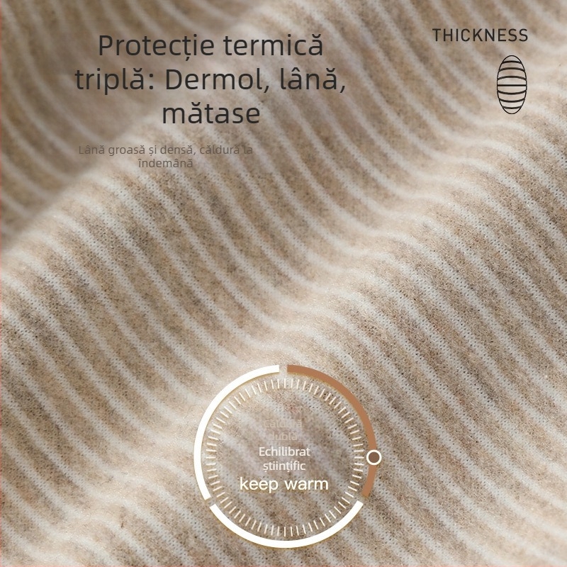 Pantaloni termici pentru copii, fleece călduros, dungate, groși, toamnă-iarnă