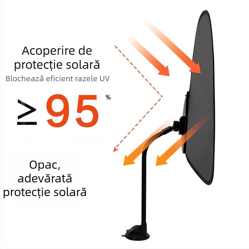 Parasolar auto cu ventuză pentru geamuri laterale, perdea termoizolantă