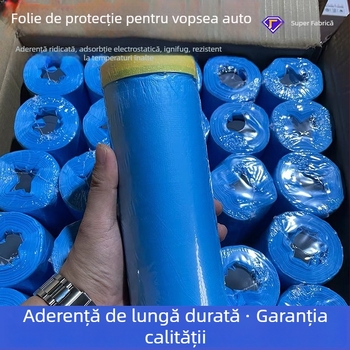 Folie de protecție pentru mascare vopsire auto, temperatură înaltă, fără urme, aderență electrostatică, fără transfer de vopsea, folie de mascare rezistentă la temperaturi