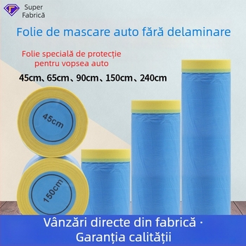 Folie de protecție pentru mascare vopsire auto, temperatură înaltă, fără urme, aderență electrostatică, fără transfer de vopsea, folie de mascare rezistentă la temperaturi