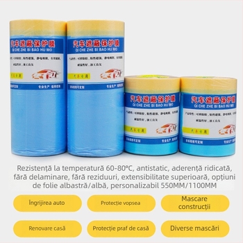 Folie de protecție pentru mascare vopsire auto, temperatură înaltă, fără urme, aderență electrostatică, fără transfer de vopsea, folie de mascare rezistentă la temperaturi