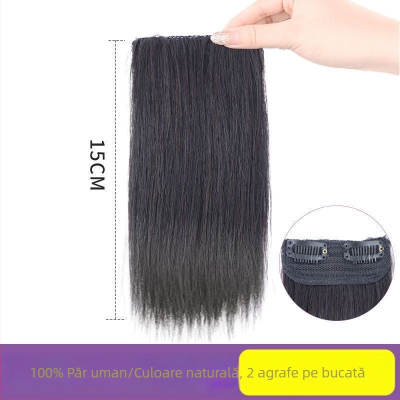 Perucă pentru bărbați cu tampon superior pentru volum suplimentar, inserție frontală unică, aspect invizibil