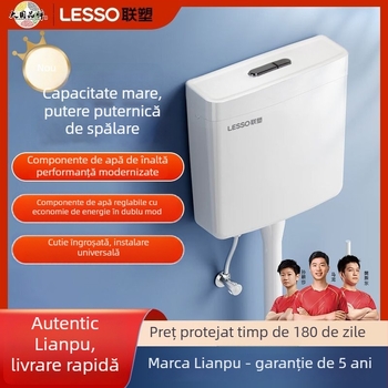 Rezervor de apă Liansu pentru toaletă, universal pentru baie de casă, pentru closet tip squat, volum mare de clătire, fără găuri