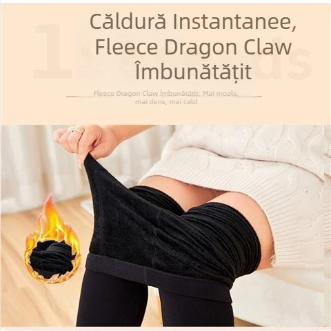 Colanți cu căptușeală de fleece, mărime plus, talie înaltă, culoare nude, subțiri, cu picioare acoperite, anti-derapare, toamnă-iarnă