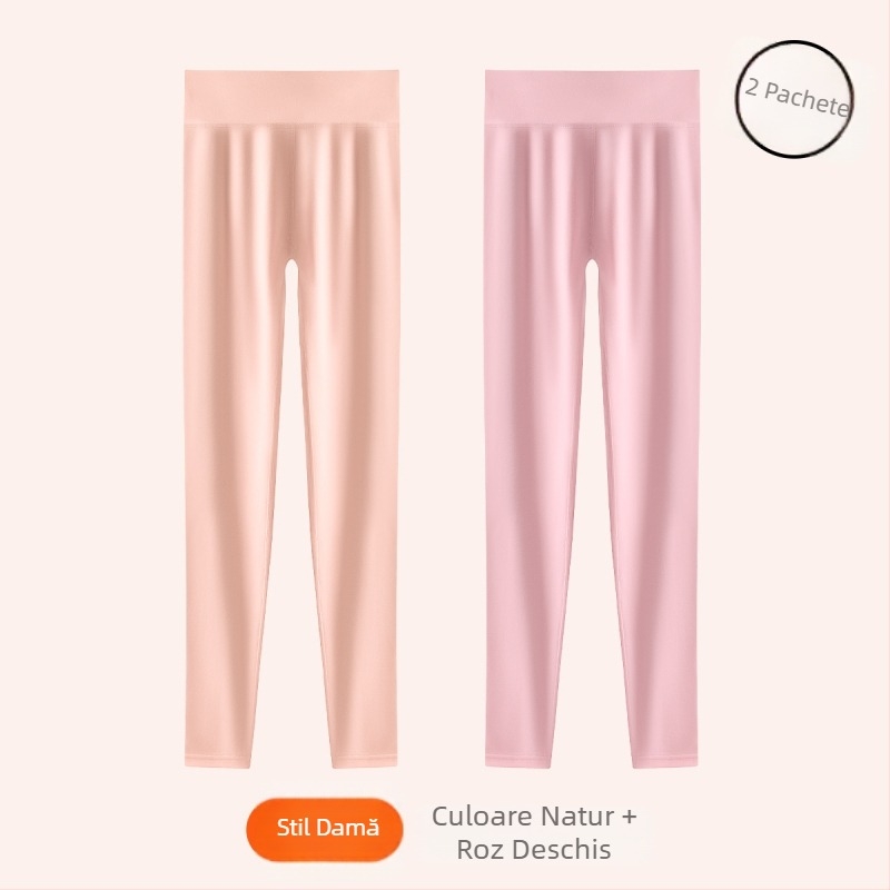 Pantaloni termici din bumbac pentru copii, clasă A, strat de bază subțire pentru primăvară-toamnă, antibacteriali 10A, croi lejer, lungime decupată pentru 7-12 ani