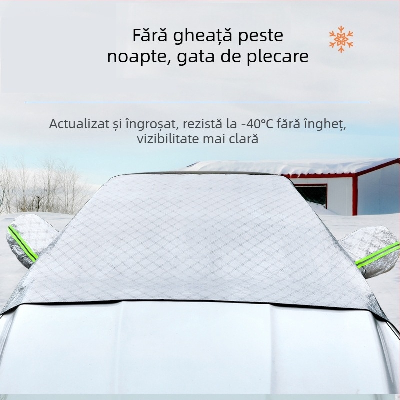 Husă universală pentru parbriz auto, pentru zăpadă – folie de aluminiu, anti-îngheț, acoperire de iarnă a parbrizului, groasă