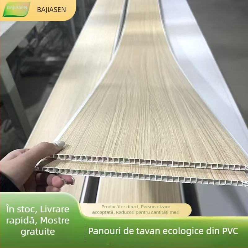 Panou PVC concav pentru tavan, lățime 20 cm, panou decor interior laminat, montaj rapid