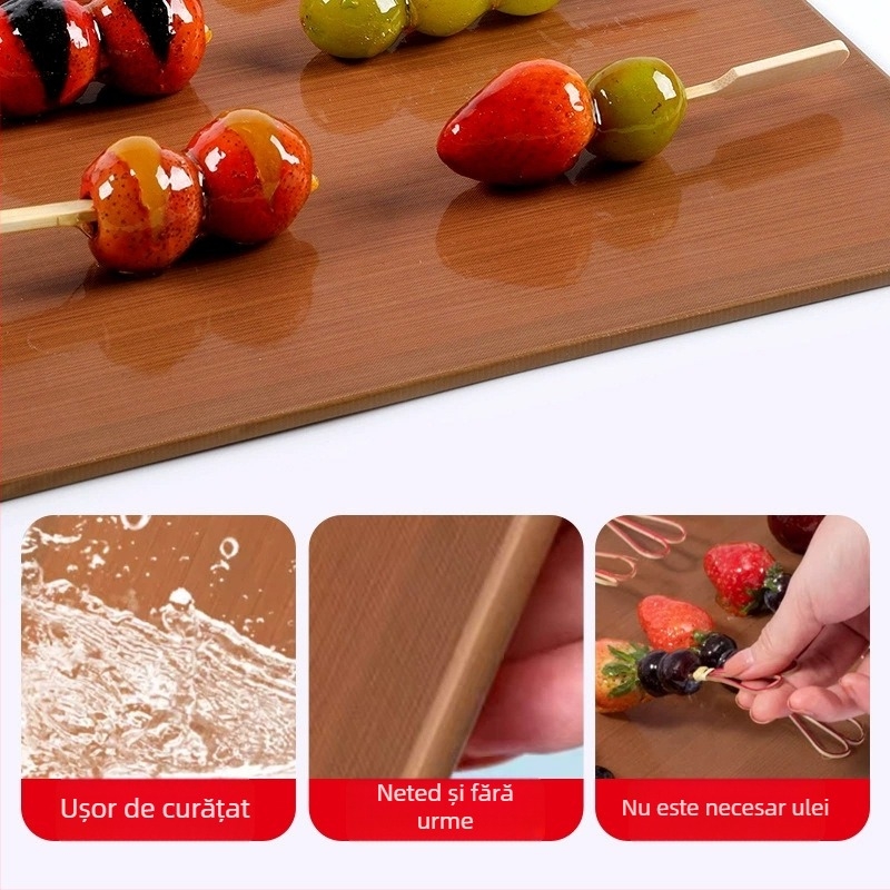 Placă din lemn antiaderentă, cu două fețe, pentru bețișoare caramelizate