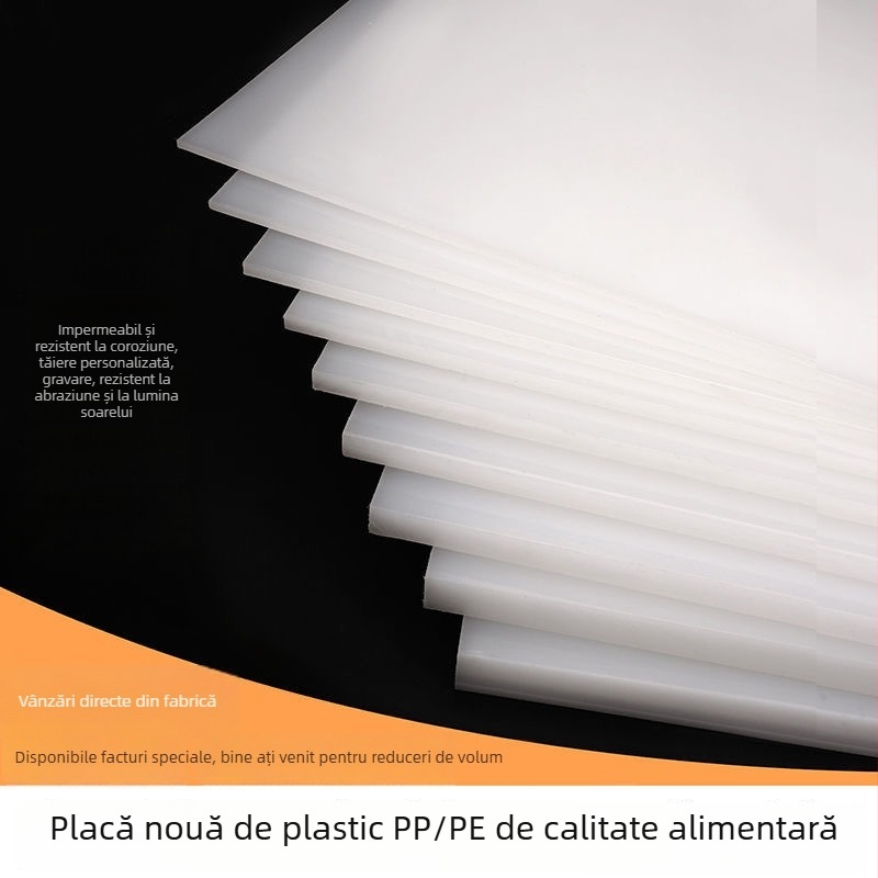 Foi de polipropilenă (PP), placă rigidă din plastic de calitate alimentară, placă albă rezistentă la uzură pentru ștanțare