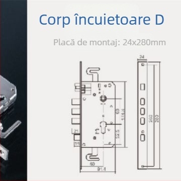 Corp de încuietoare cu etichetă de logo, sablon pentru baterie, cilindru de încuietoare, accesorii gateway și etichetă pentru placă de circuite pentru încuietoare de ușă securizată anti-furt