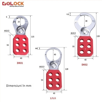 GOLOCK DK-LK Încuietoare cu cataramă de siguranță, cataramă din oțel și plastic, gestionare LOTO pentru mai mulți utilizatori