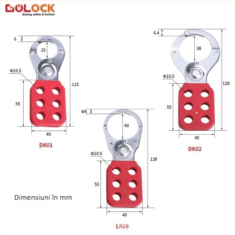 GOLOCK DK-LK Încuietoare cu cataramă de siguranță, cataramă din oțel și plastic, gestionare LOTO pentru mai mulți utilizatori