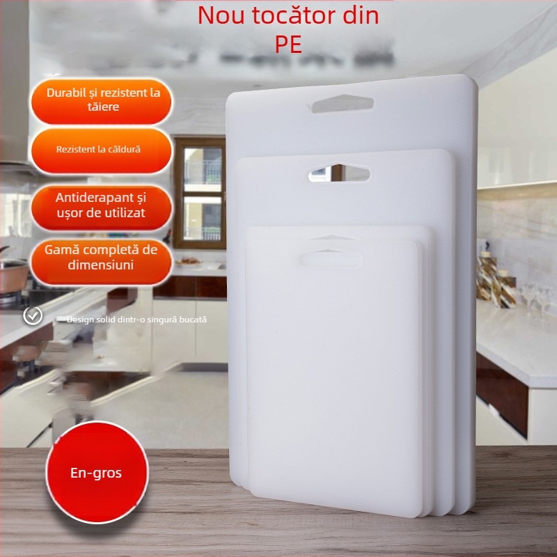 Tocător PE cu suprafață antiderapantă, pentru bucătărie – pentru aluat, fructe și carne
