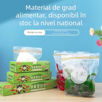 Saci de conservare a alimentelor pentru frigider, de unică folosință, sigilare automată, cu dublă rezistență