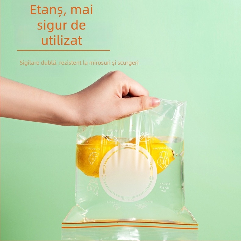 Saci de conservare a alimentelor pentru frigider, de unică folosință, sigilare automată, cu dublă rezistență