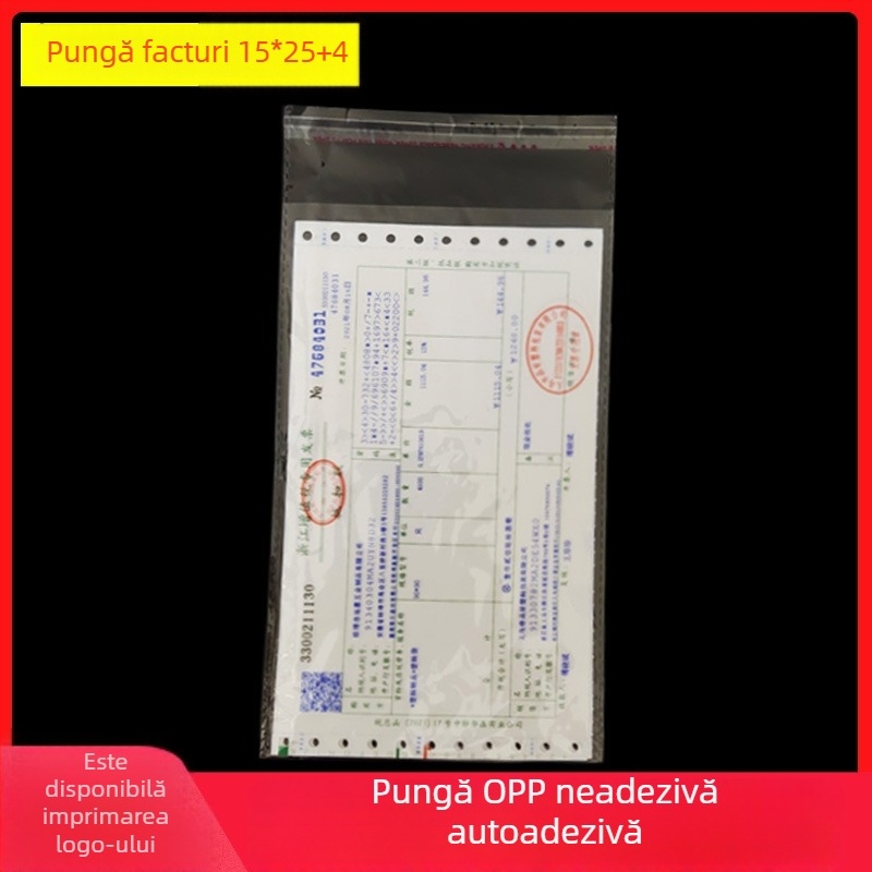 Pungă transparentă autoadezivă OPP pentru haine, 16×24 cm