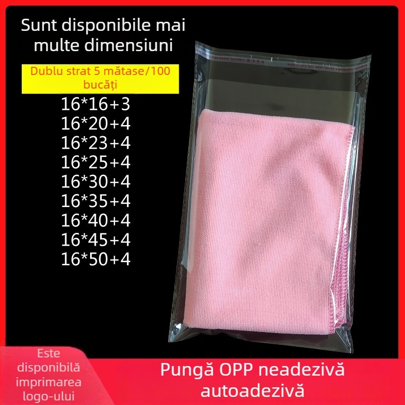 Pungă transparentă autoadezivă OPP pentru haine, 16×24 cm