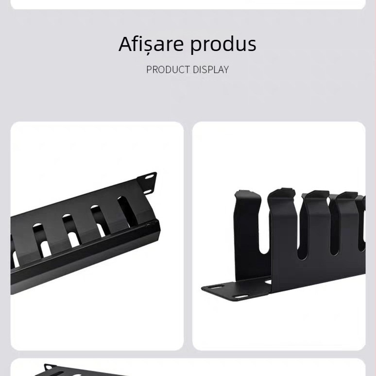 Rack metal pentru gestionarea cablurilor, 1U, 12/16/24 sloturi, robust