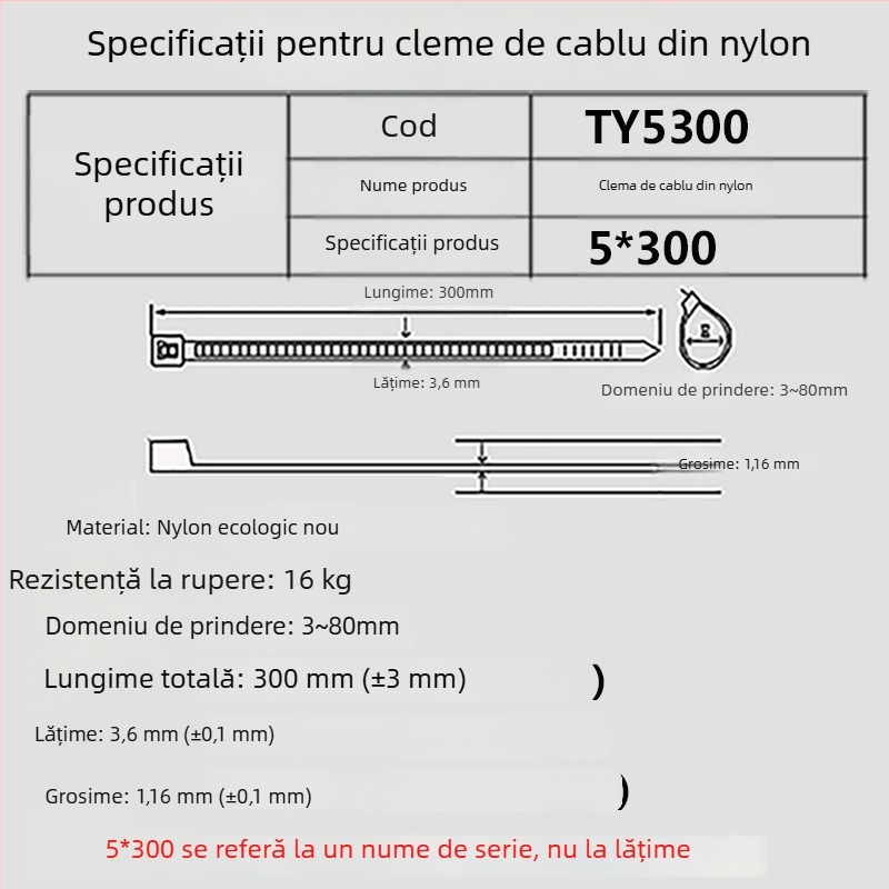 Bandă de legare pentru cabluri Add Wing 200×5×300×350×3.6×150×400×500 neagră