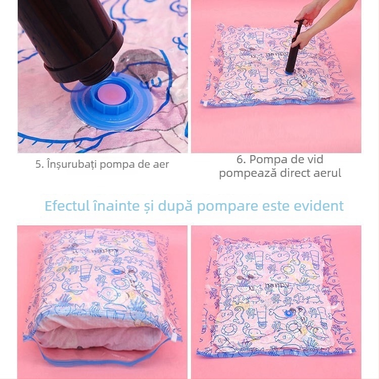 Sac vacuum pentru depozitarea păturii și a gecilor de puf, ambalare pentru jucăriile din pluș — îngroșat, protecție împotriva prafului