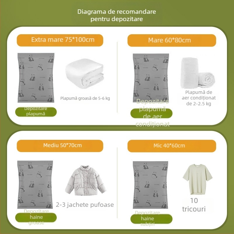 Dutuo Sac de Compresie cu Vid din Țesătură Oxford, pentru Haine și Cuverturi, Durabil, Reutilizabil