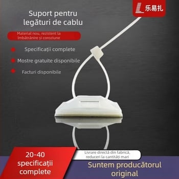 Suport autoadeziv pentru cabluri cu bază ventuză, pentru gestionarea cablurilor, 20x20 mm