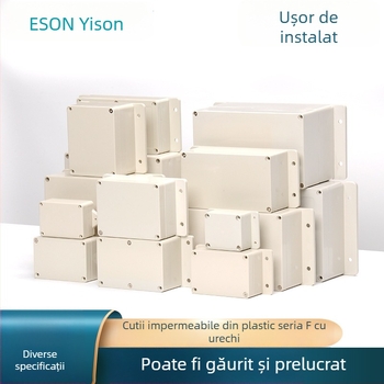 Cutie de conexiuni impermeabilă din ABS, cu urechi de montaj, IP66 exterior, cutie fixă din plastic pentru alimentare și supraveghere.