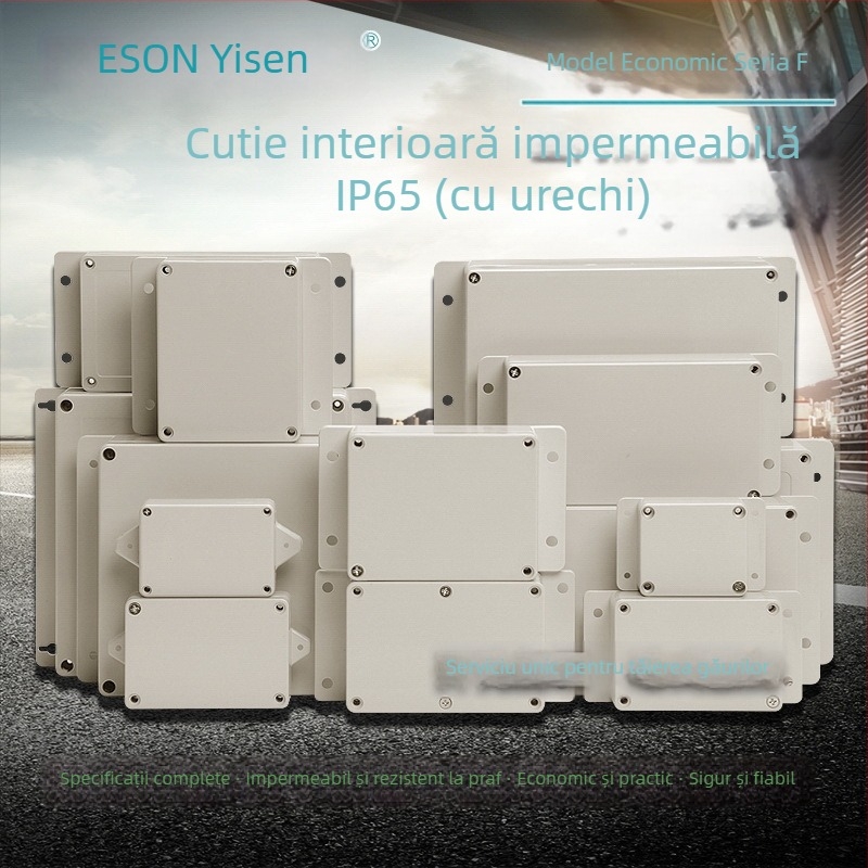 Carcasă din plastic IP65 impermeabilă pentru exterior, cu urechi de montaj, pentru PCB/cutie terminală