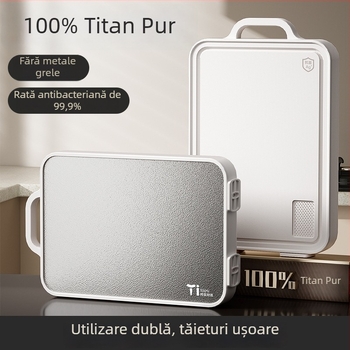 Tocător din titan, dublu‑fațat, antibacterian și antifungic, pentru tăierea cărnii crude și gătite și a oaselor