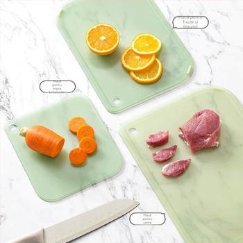 Tocător din plastic, cu două fețe, antibacterian și rezistent la mucegai, placă de pregătire a alimentelor
