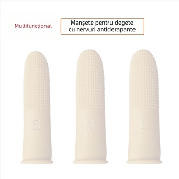 Protecții pentru degete din latex albe cu puncte antiderapante, pentru profesori, numărarea banilor, răsfoirea paginilor și imprimare; capace groase, durabile din cauciuc