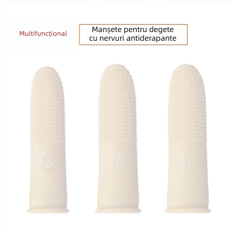 Protecții pentru degete din latex albe cu puncte antiderapante, pentru profesori, numărarea banilor, răsfoirea paginilor și imprimare; capace groase, durabile din cauciuc