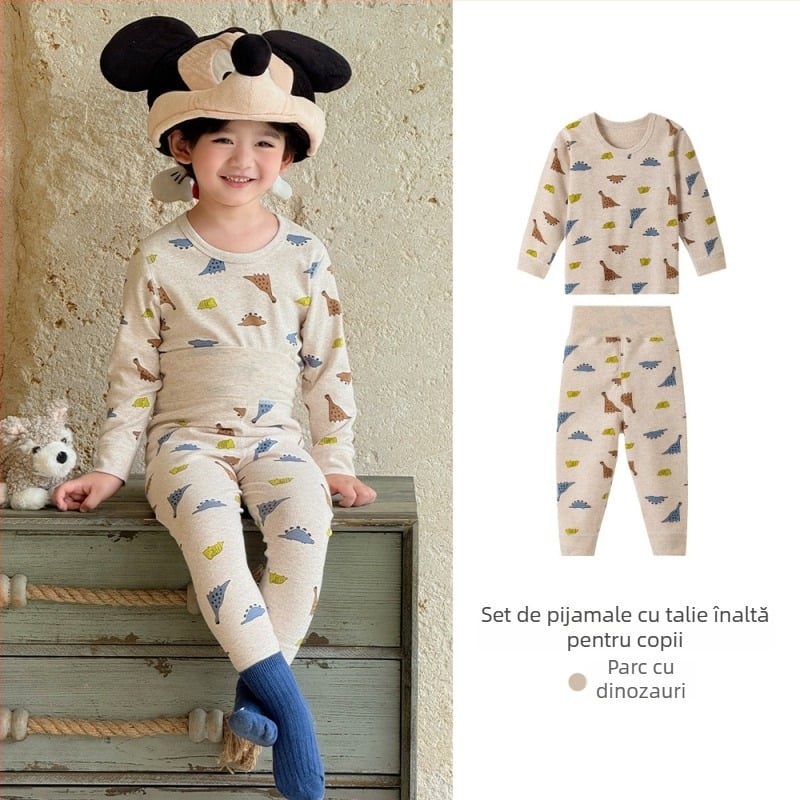 Set de pijamale din bumbac pentru copii, toamnă–iarnă, pentru băieți și fete, 3–8 ani