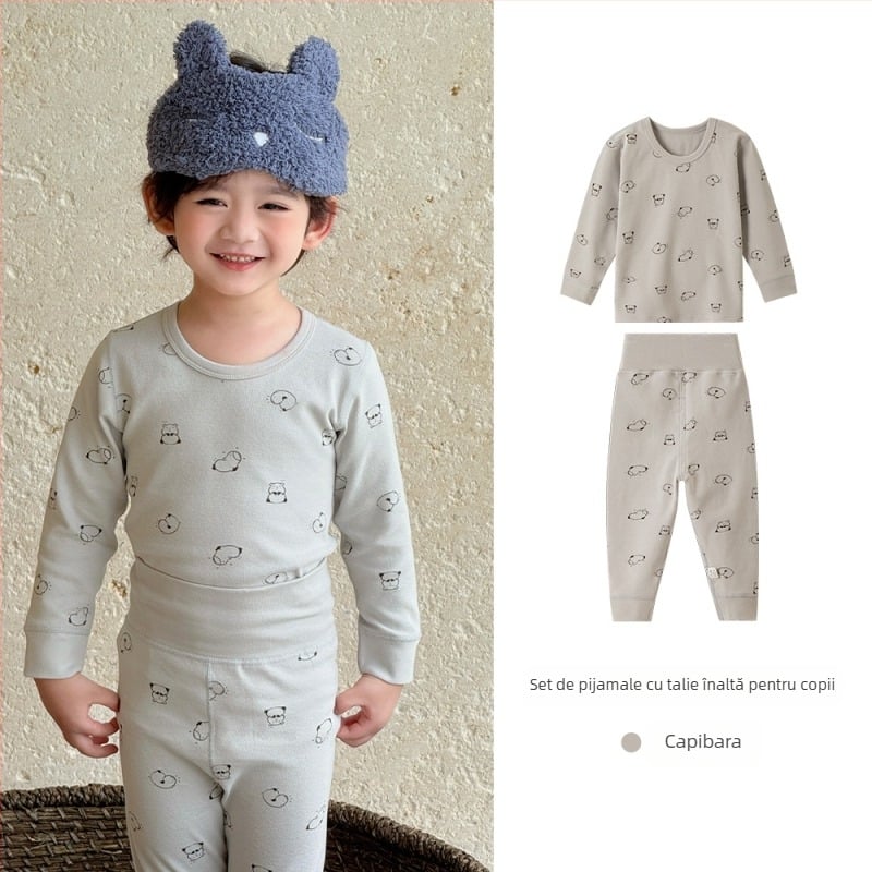 Set de pijamale din bumbac pentru copii, toamnă–iarnă, pentru băieți și fete, 3–8 ani