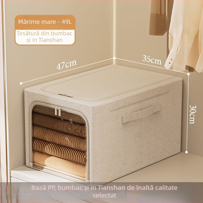 Cutie de depozitare îngustă și lungă, din bumbac și in, pliabilă, lavabilă, rezistentă la umezeală, pentru uz casnic