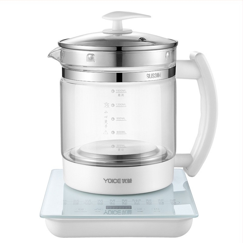 Ceainic din sticlă pentru sănătate, multifuncțional, cu funcție de fierbere și infuzare ceai, 1–1,5 L, model Y-YSH3