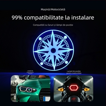 (2,5–3 inci) Lumină de frână LED rotativă pentru motocicletă, cu lentilă RGB interioră și far posterior integrat