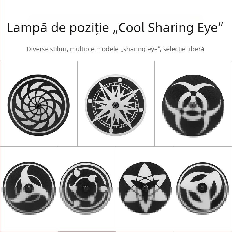 (2,5–3 inci) Lumină de frână LED rotativă pentru motocicletă, cu lentilă RGB interioră și far posterior integrat