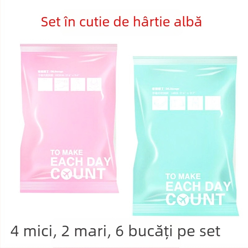 DR.STORAGE Set de 6 saci de depozitare pentru haine, cu compresie prin vid, impermeabili, portabili