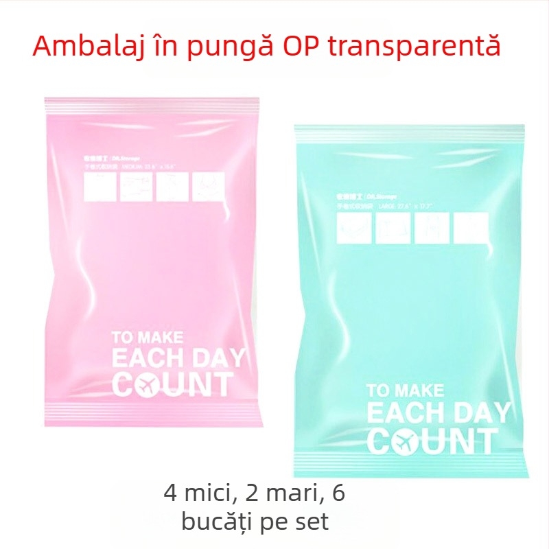 DR.STORAGE Set de 6 saci de depozitare pentru haine, cu compresie prin vid, impermeabili, portabili