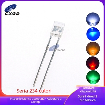 234 LED-uri transparente alb, albastru, roșu și galben, mărgele pătrate 2×3×4 mm